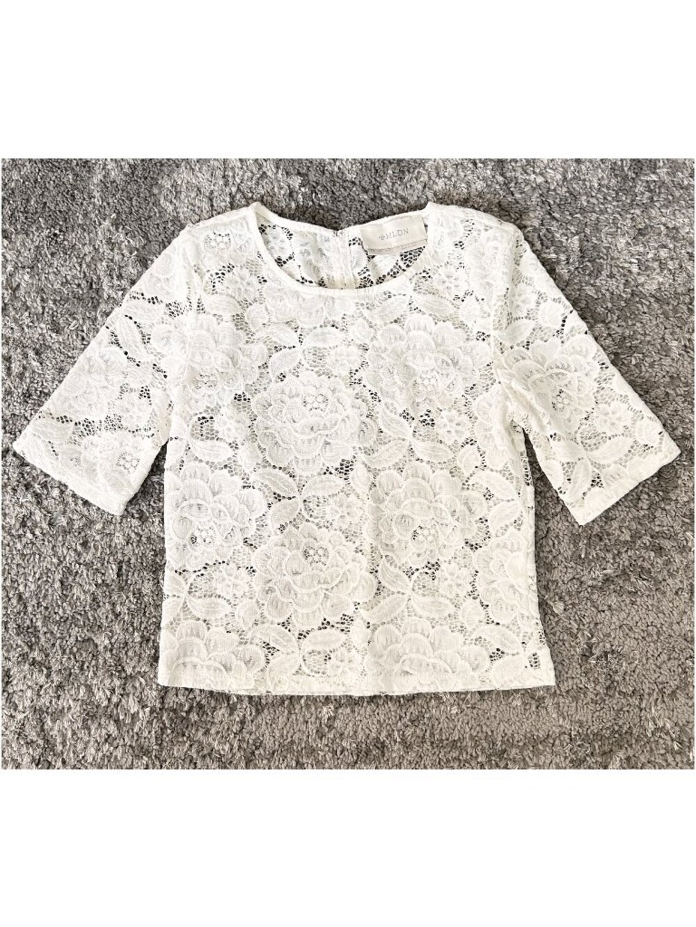 BHLDN Size Small Lace Cream White Top